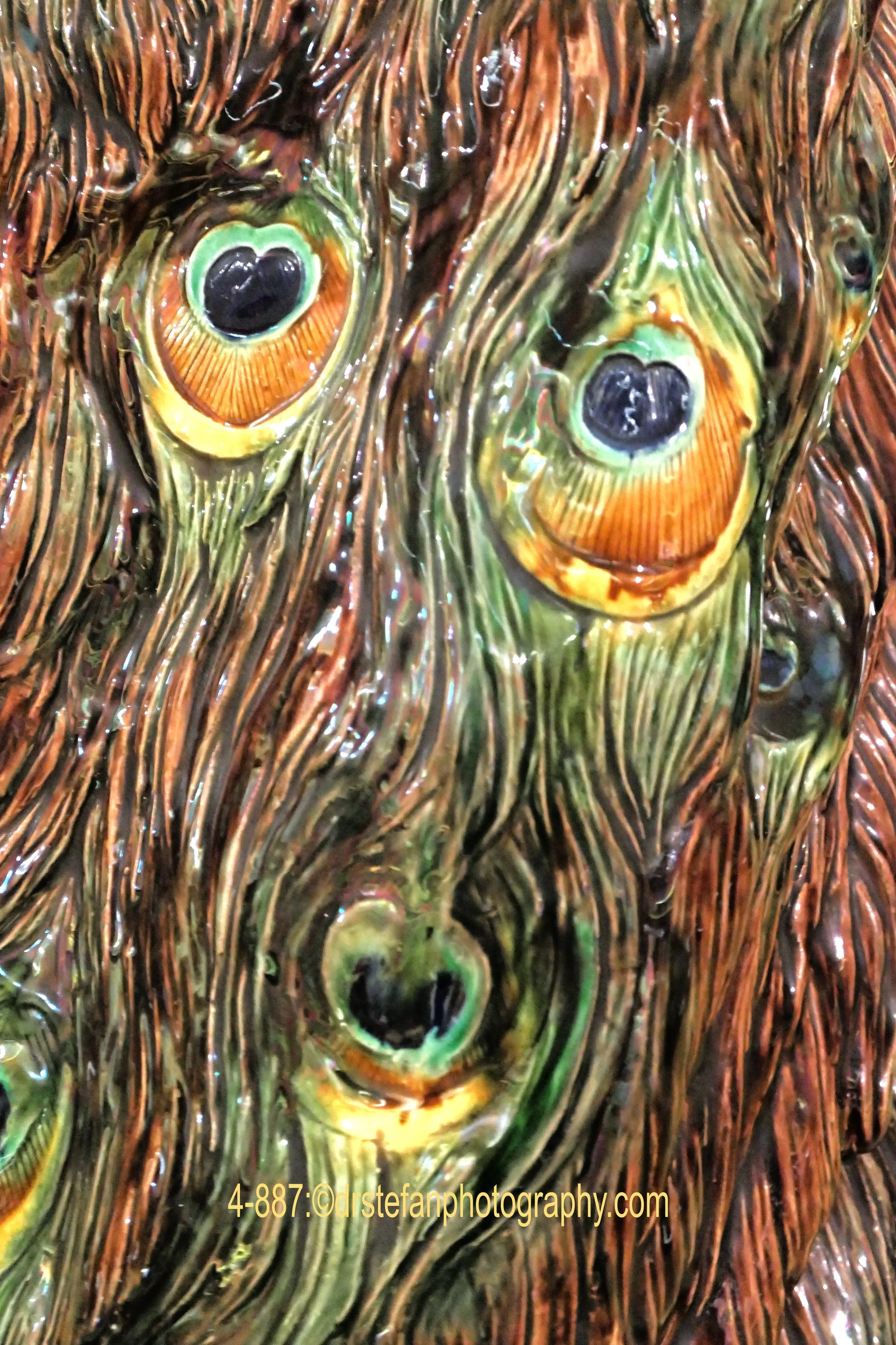 Ceramic peacock feathers