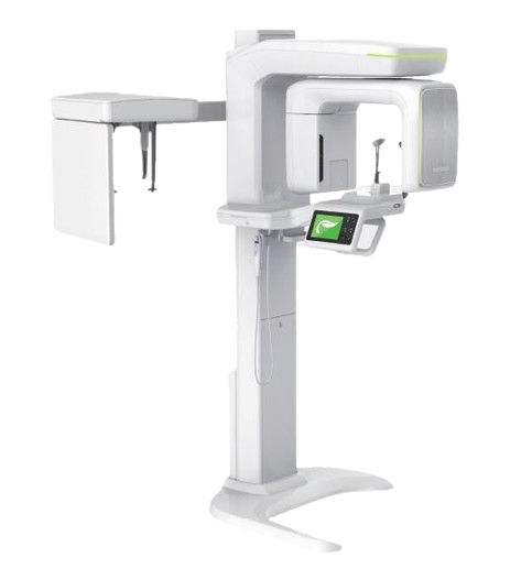 Macchina per radiografie dentali con display touchscreen.