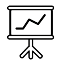 Geometric drawing of an outline square with sections divided by vertical, horizontal, and diagonal lines.