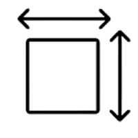 Geometric drawing of an outline square with sections divided by vertical, horizontal, and diagonal lines.