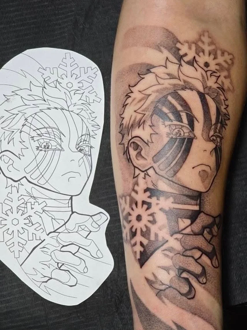 Where are all my Akaza fans at❄️
.
.
Tattoo Artist: @ambrosia_tattoos 
.
.
Lagrange, GA📍
