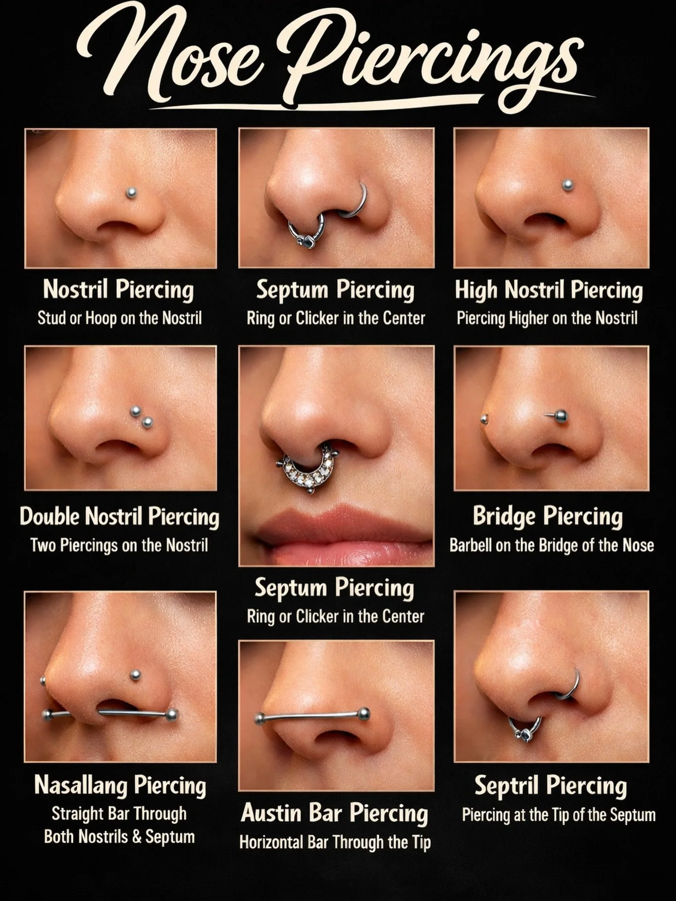 Not just a piercing it&rsquo;s a statement. ✨

From classic nostrils to bold septums and everything in between, find the style that fits you. Whether you&rsquo;re going for subtle or standout, we&rsquo;ve got you covered.

Walk in or book your appoin