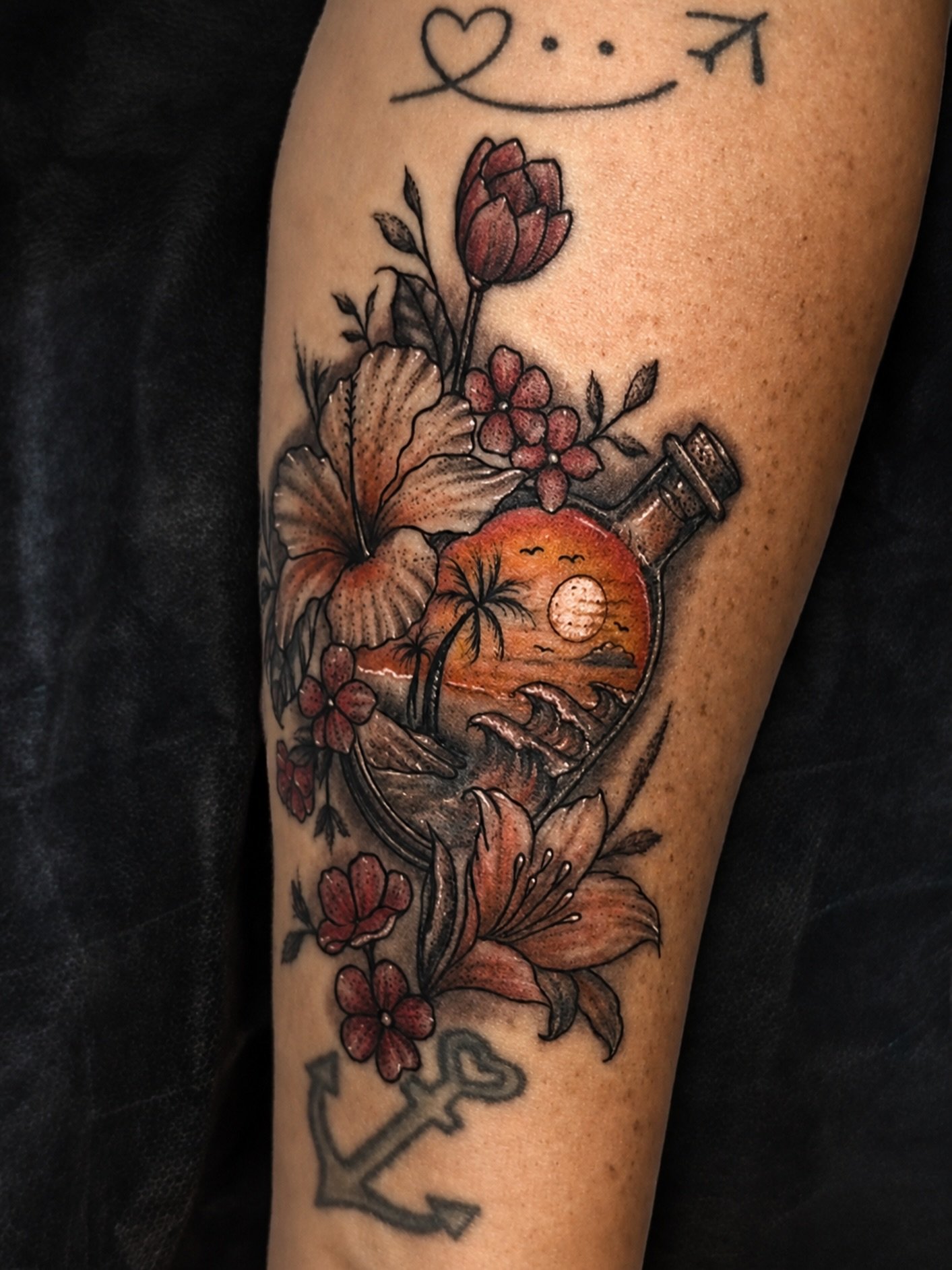 Bottled up sunset and a few memories🌊
.
.
Tattoo Artist: @navaink_ 
.
.
Lagrange, GA