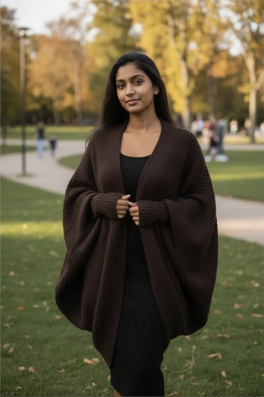 Burgundy Sweater Knit Fly Jacket with Cowl Neck Detail