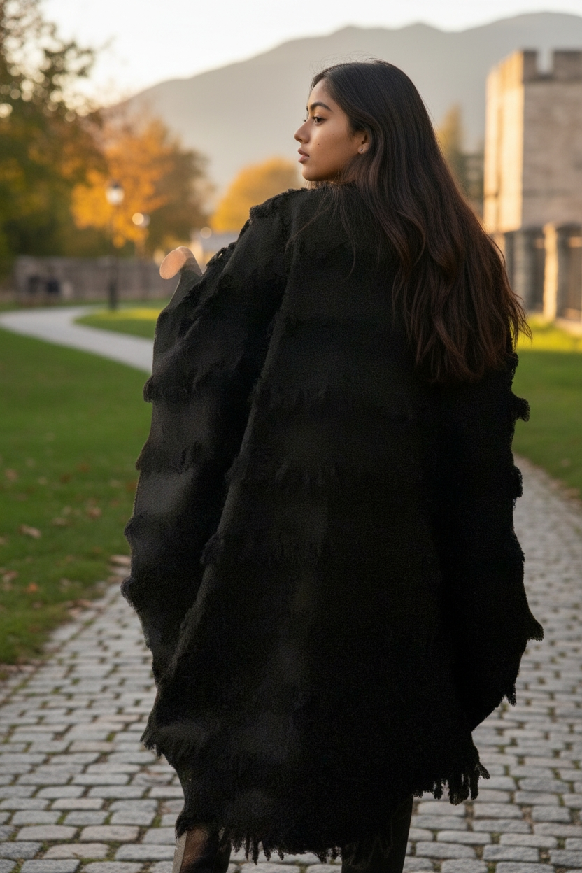 Black Cotton Fringe Fly Jacket2.png