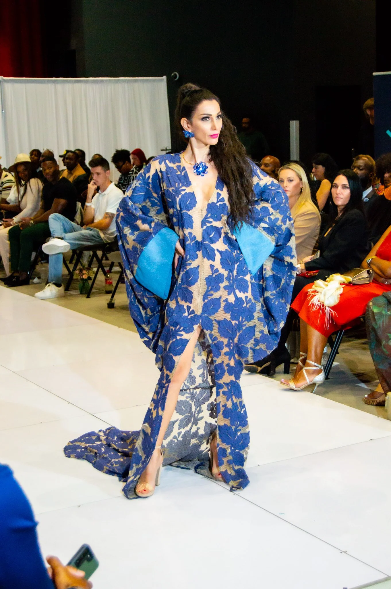 Blue Bloom Lace Butterfly Gown