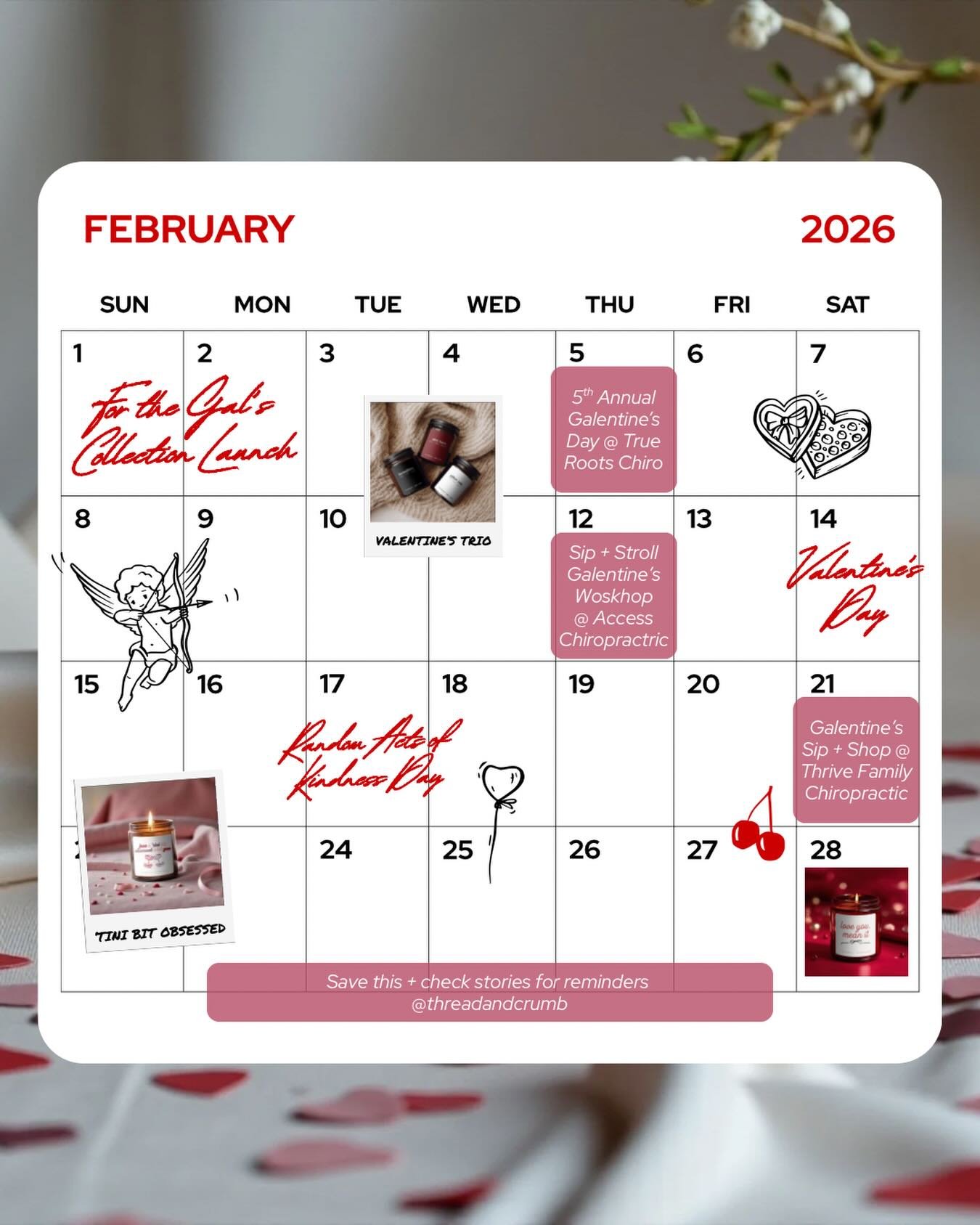 FEBRUARY ✨
A month of Galentine&rsquo;s moments, cozy pours, and a whole lot of love.

From the For the Gals collection launch to candle workshops + sip &amp; shops around Central Iowa &mdash; it&rsquo;s a full one 🫶
Save this post and check stories