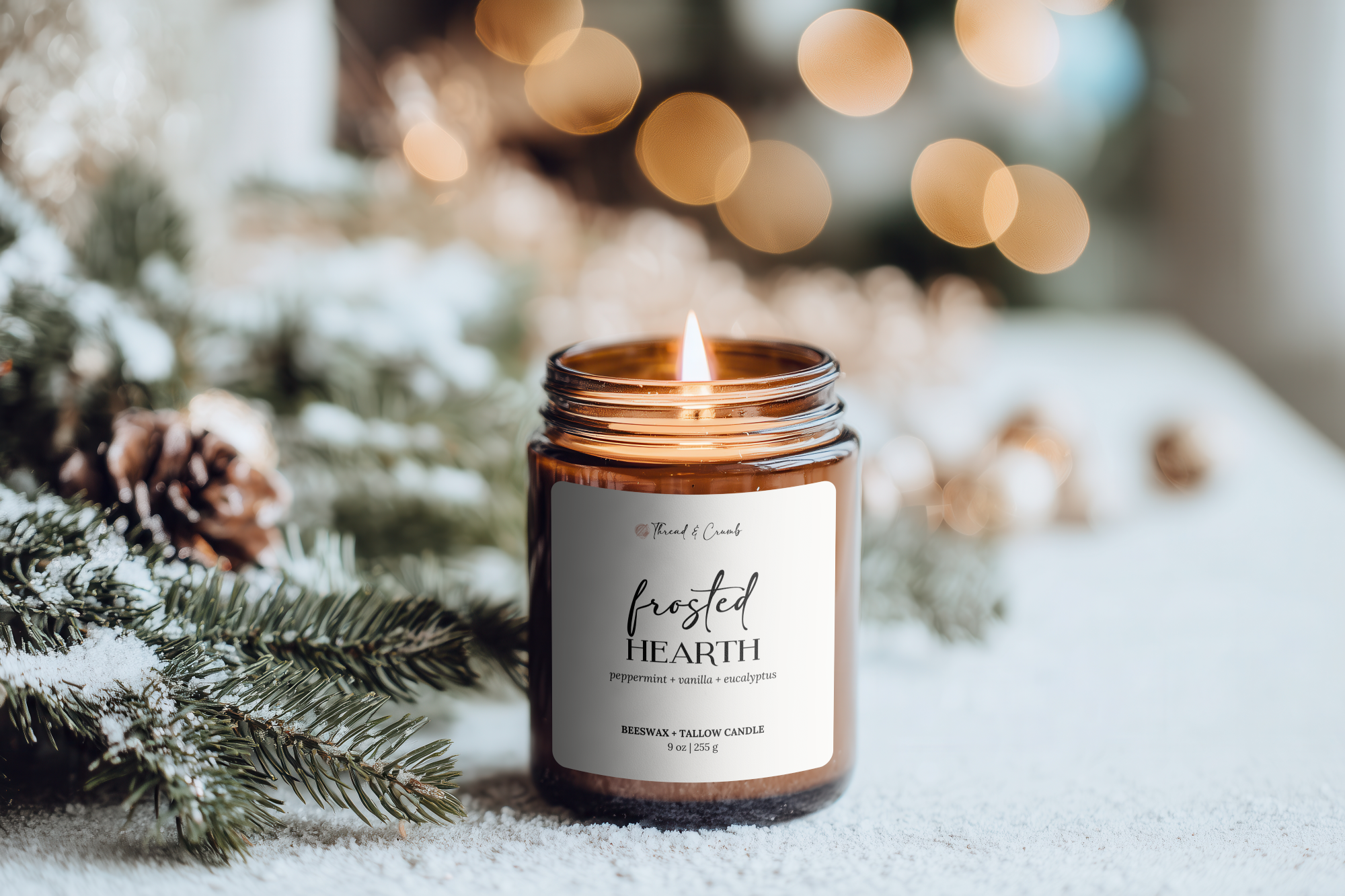 Frosted Hearth Candle - 9 oz