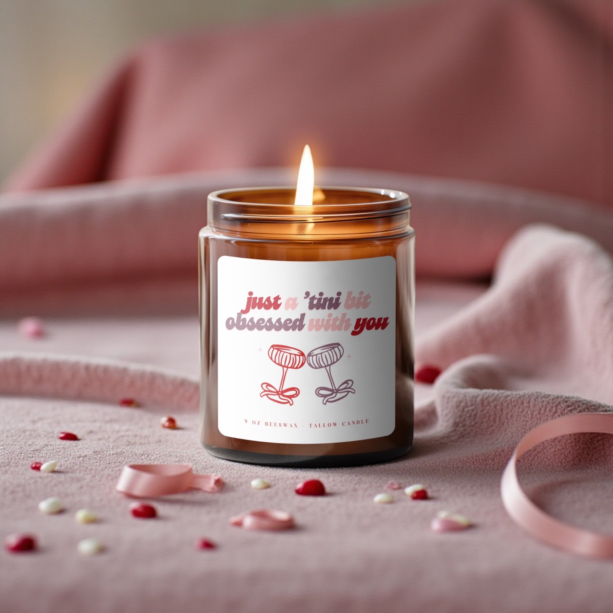 Just a 'Tini Bit Obsessed Candle – Beeswax + Tallow Valentine Candle | For the Gals Collection