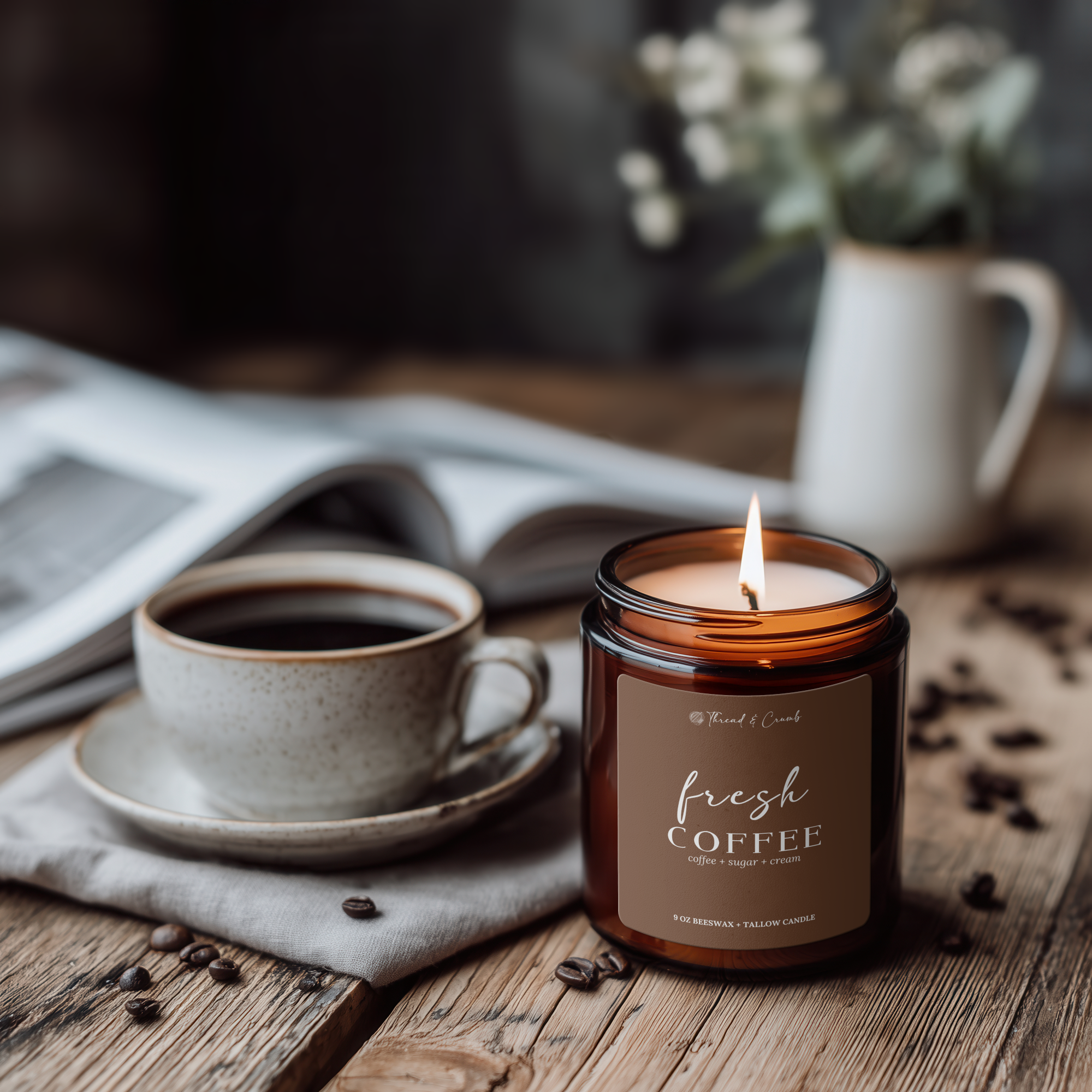 Fresh Coffee  — Beeswax + Tallow Candle