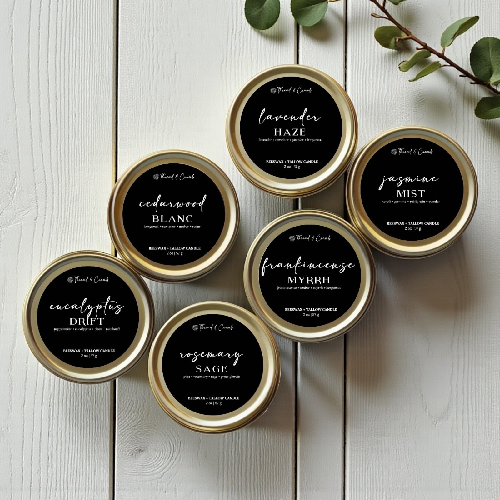 Wellness Collection Candle Sampler – 2 oz Set of 6