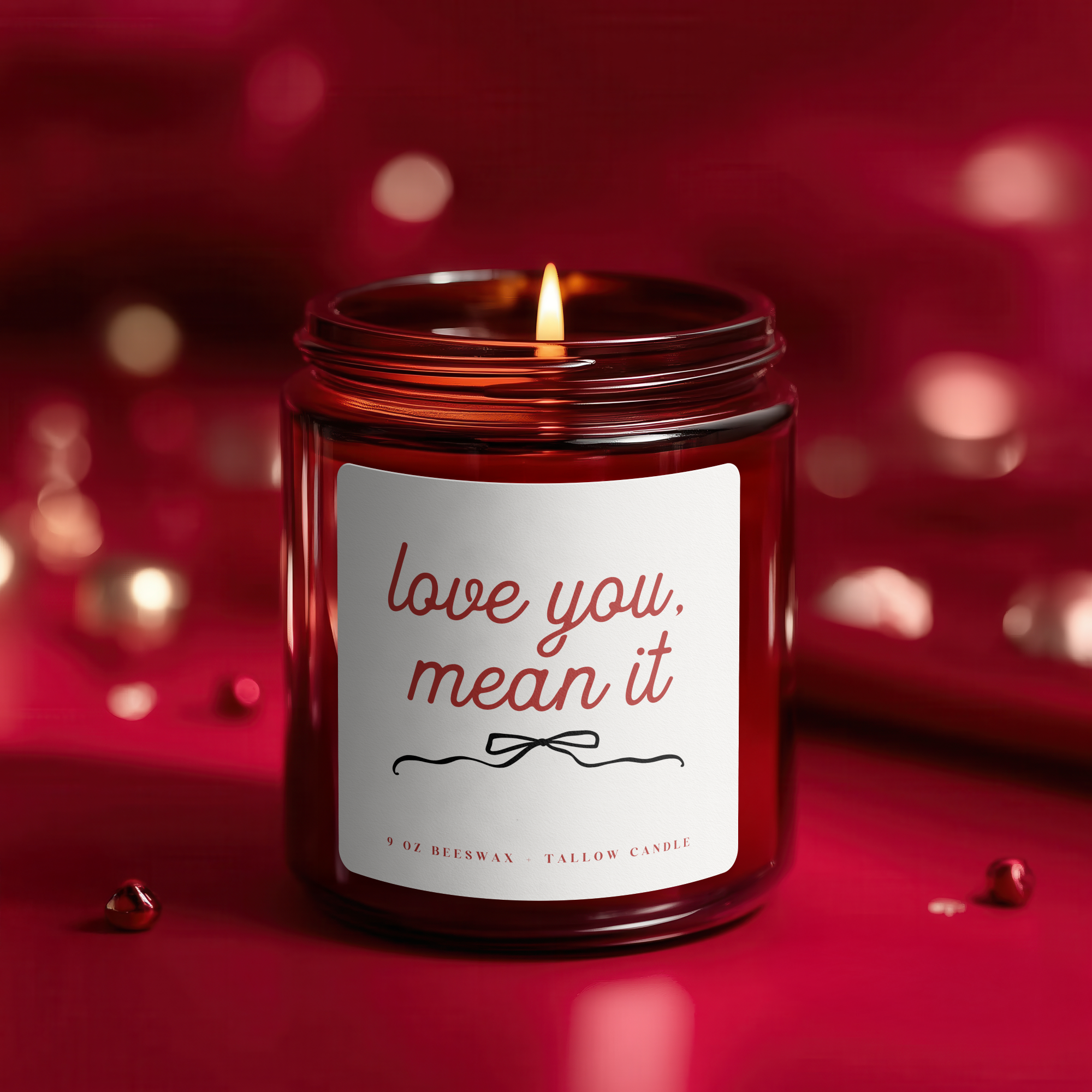 Love You, Mean It Candle – Beeswax + Tallow Valentine Candle | For the Gals Collection