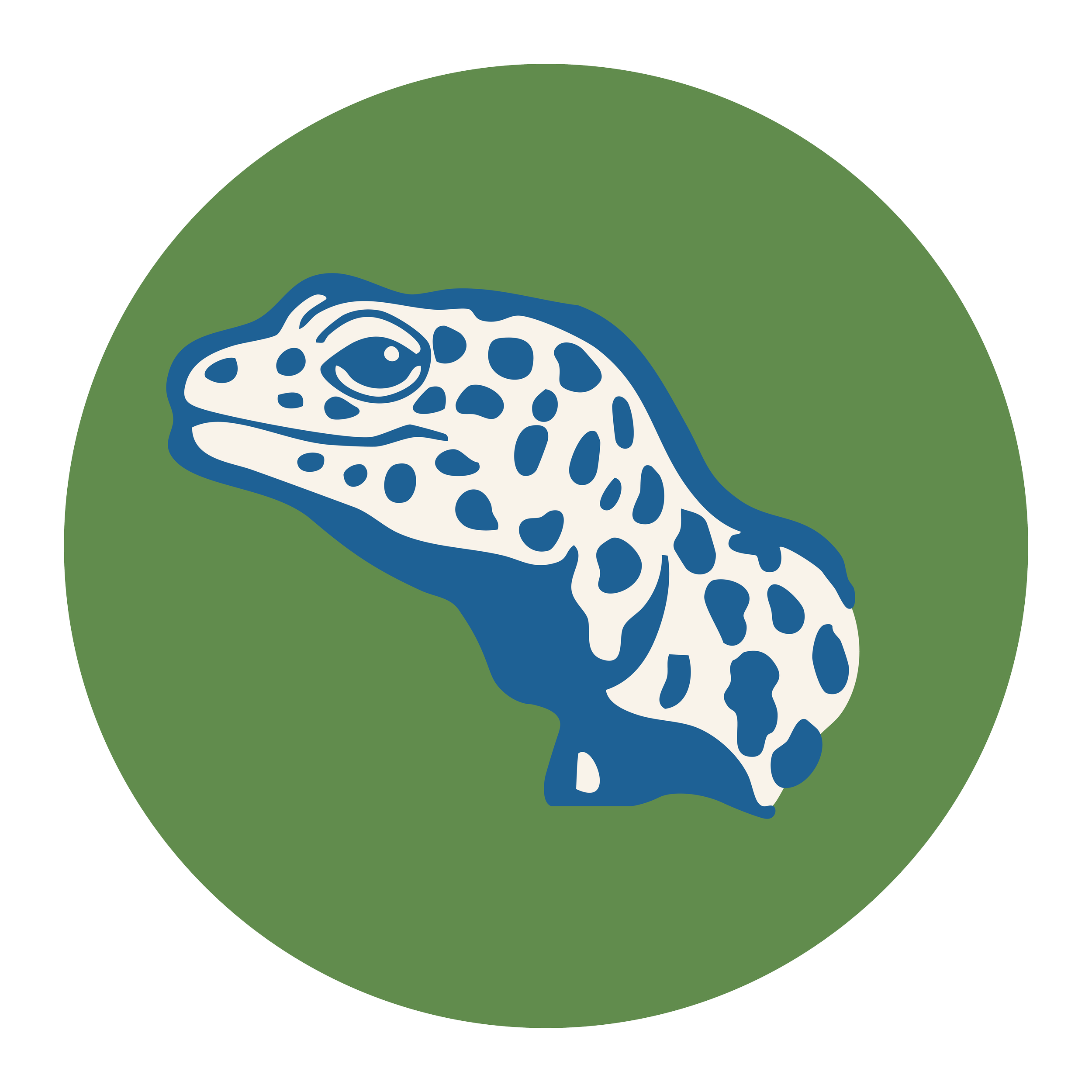 Illustration of a leopard gecko with a green circle background, representing Sick Animal Care.