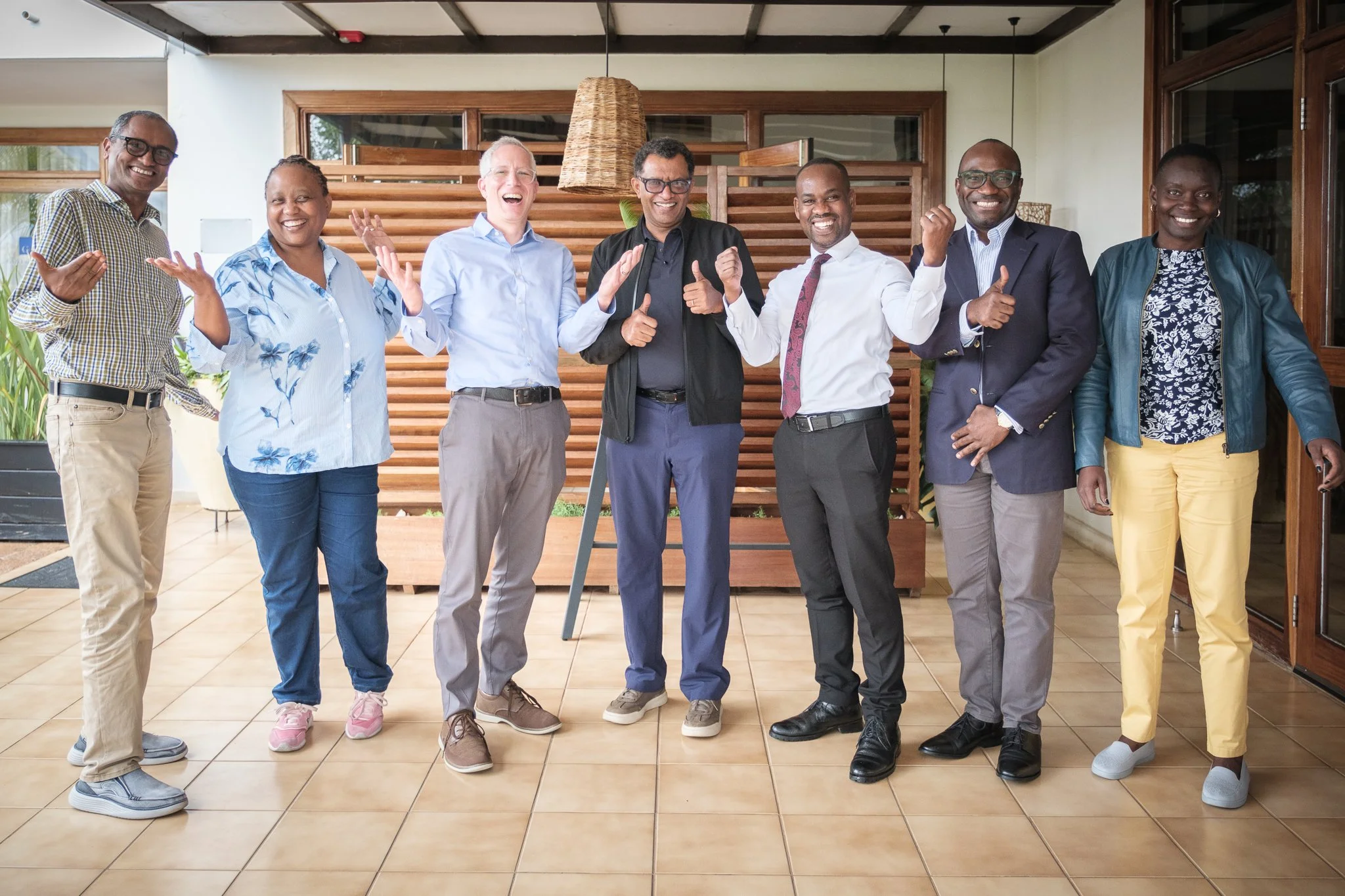 L-R: [tbc], Dr Limakatso Lebina, Prof Mark Siedner, Prof Daniel Seifu, Dr Daniel Atwine, Dr Olawale Salami, Dr Sunday Atwine