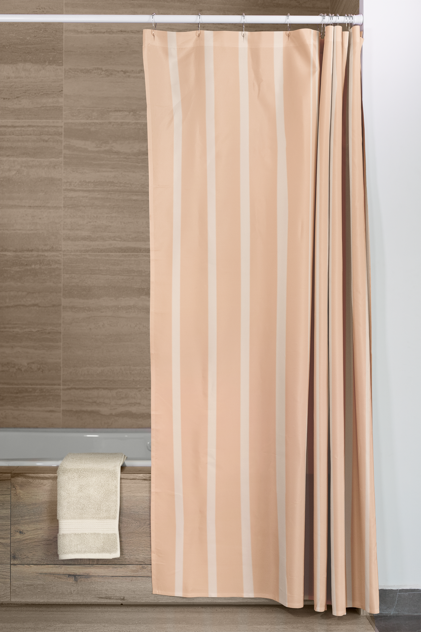 Summer Nights pink stripe shower curtain