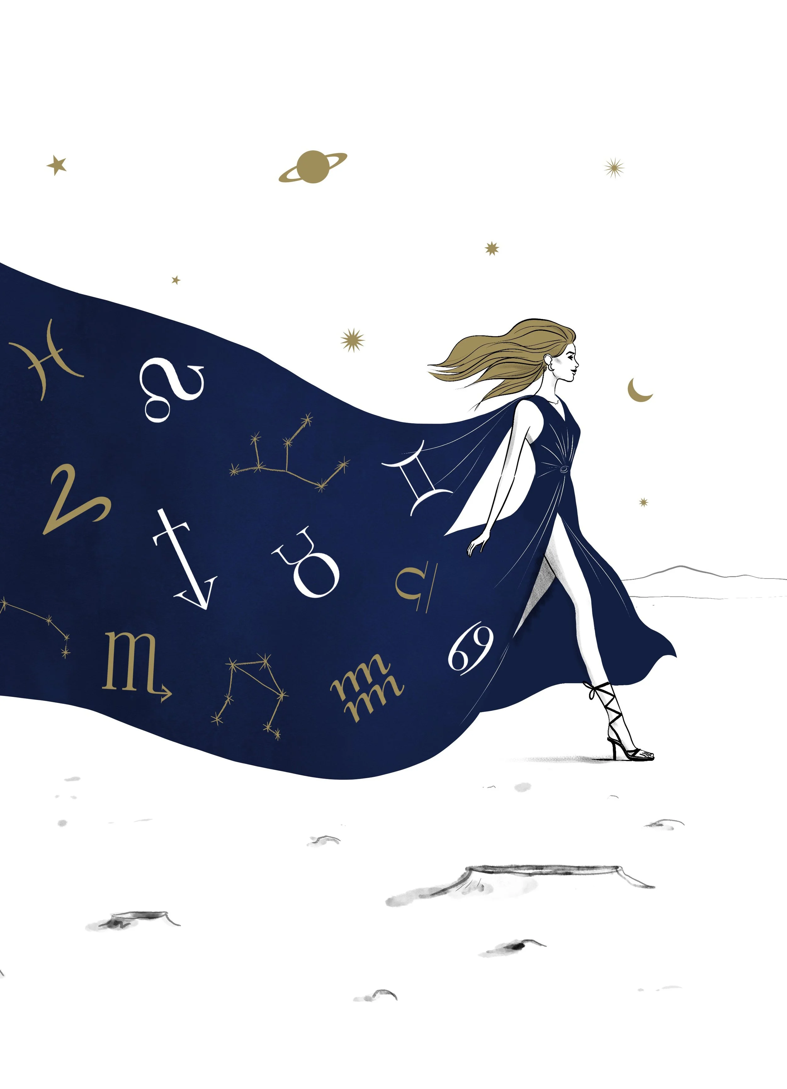 Illustrations pour l’horoscope de Madame Figaro