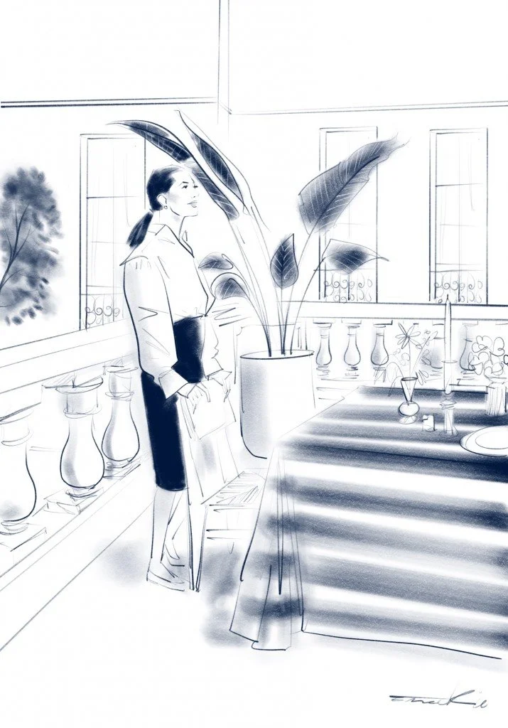 Cordelia de Castellane lors de son workshop à la villa Dior.