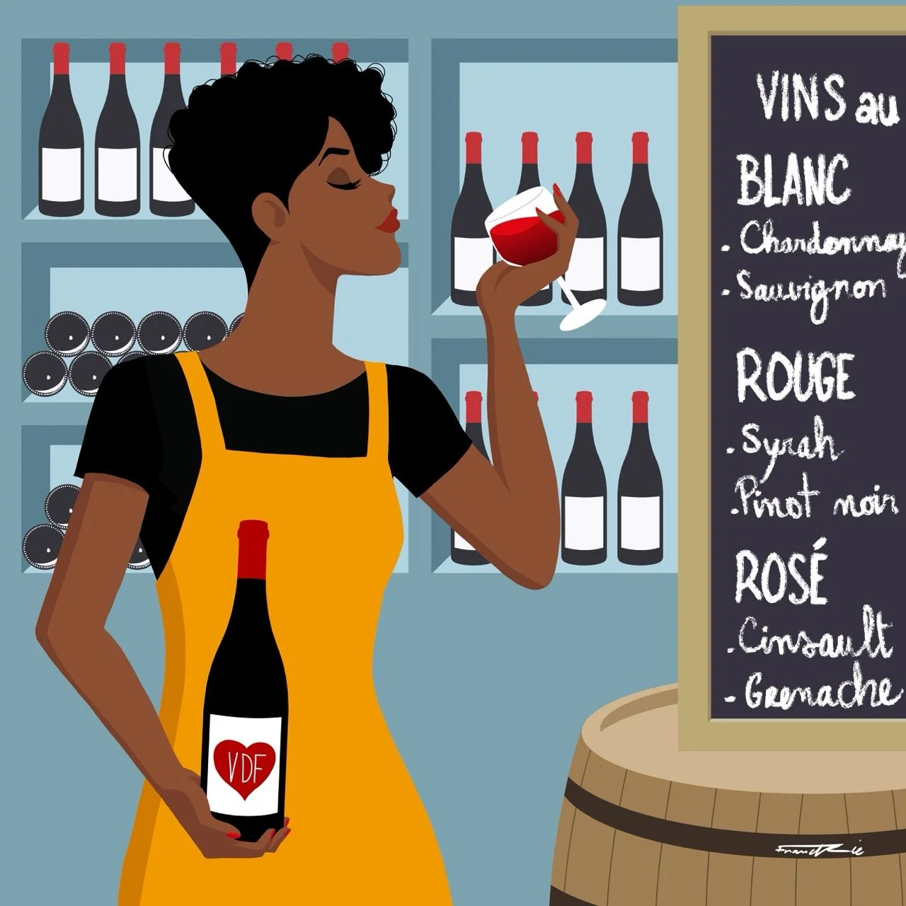 Illustrations réalisées pour Vin de France (VDF), autour du vin, et de l’art de vivre
