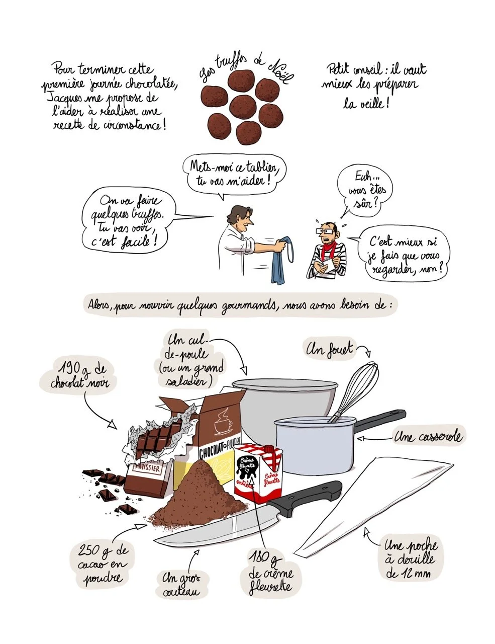 Planche de la bande dessinée « Les Secrets du Chocolat » par Franckie Alarcón, éditions Delcourt.