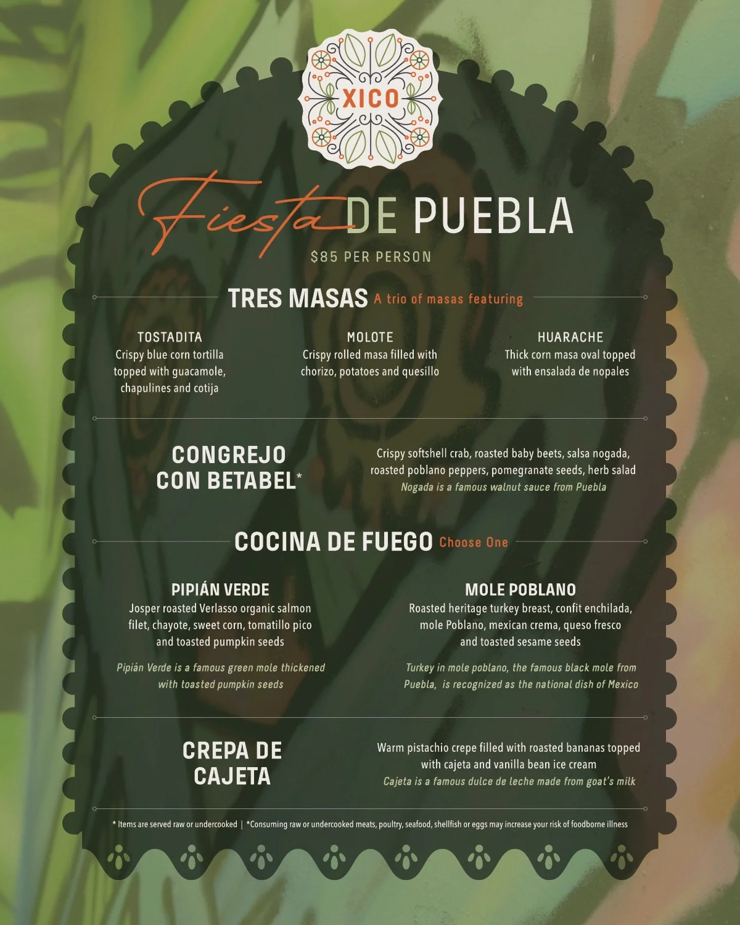 There are a few reservations left for our Fiesta de Puebla tomorrow night. 

Chef Scott has curated a one-night-only tasting menu celebrating the authentic historical significance of Cinco de Mayo, the Mexican victory at the Battle of Puebla. Reserve