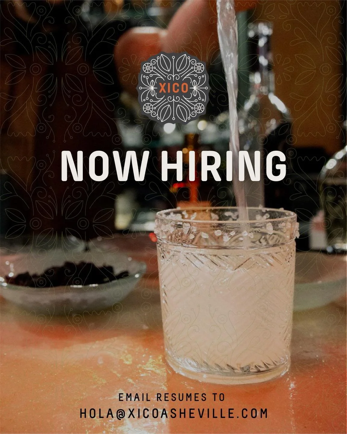 We&rsquo;re hiring! Looking for dedicated, hard-working, fun bartenders and hosts to join the Xico team. If you thrive in a fast-paced environment and know how to bring good vibes to every shift, we want to meet you.

Send this to your job-hunting am