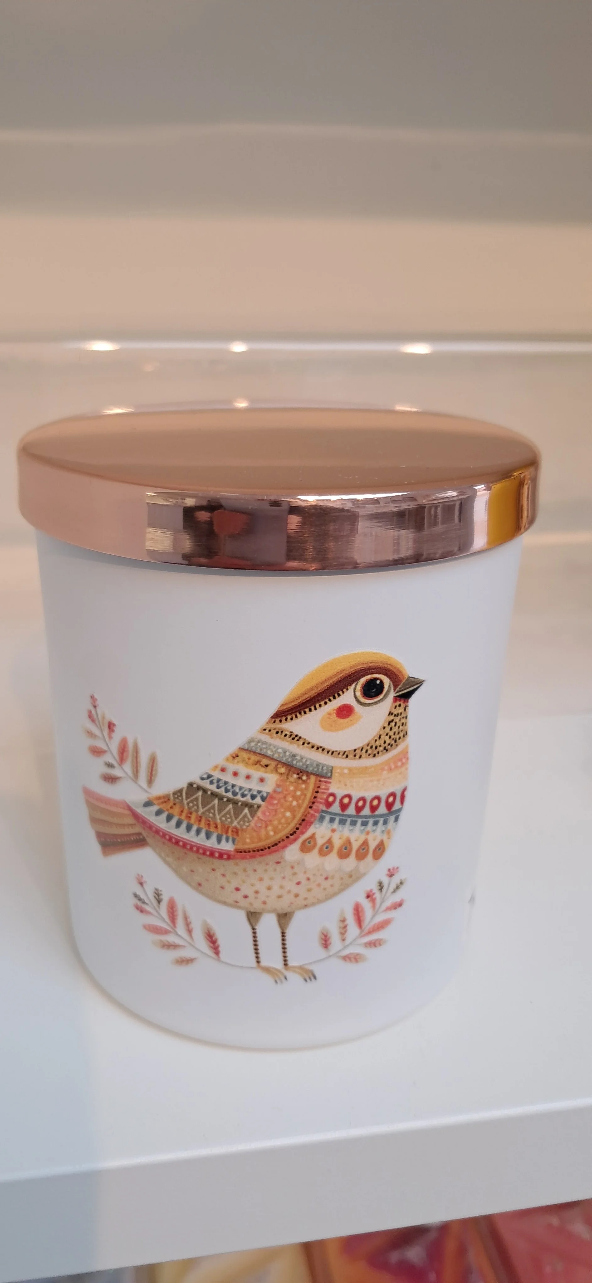 Hand Poured Soy Candle / Folk Art Sparrow