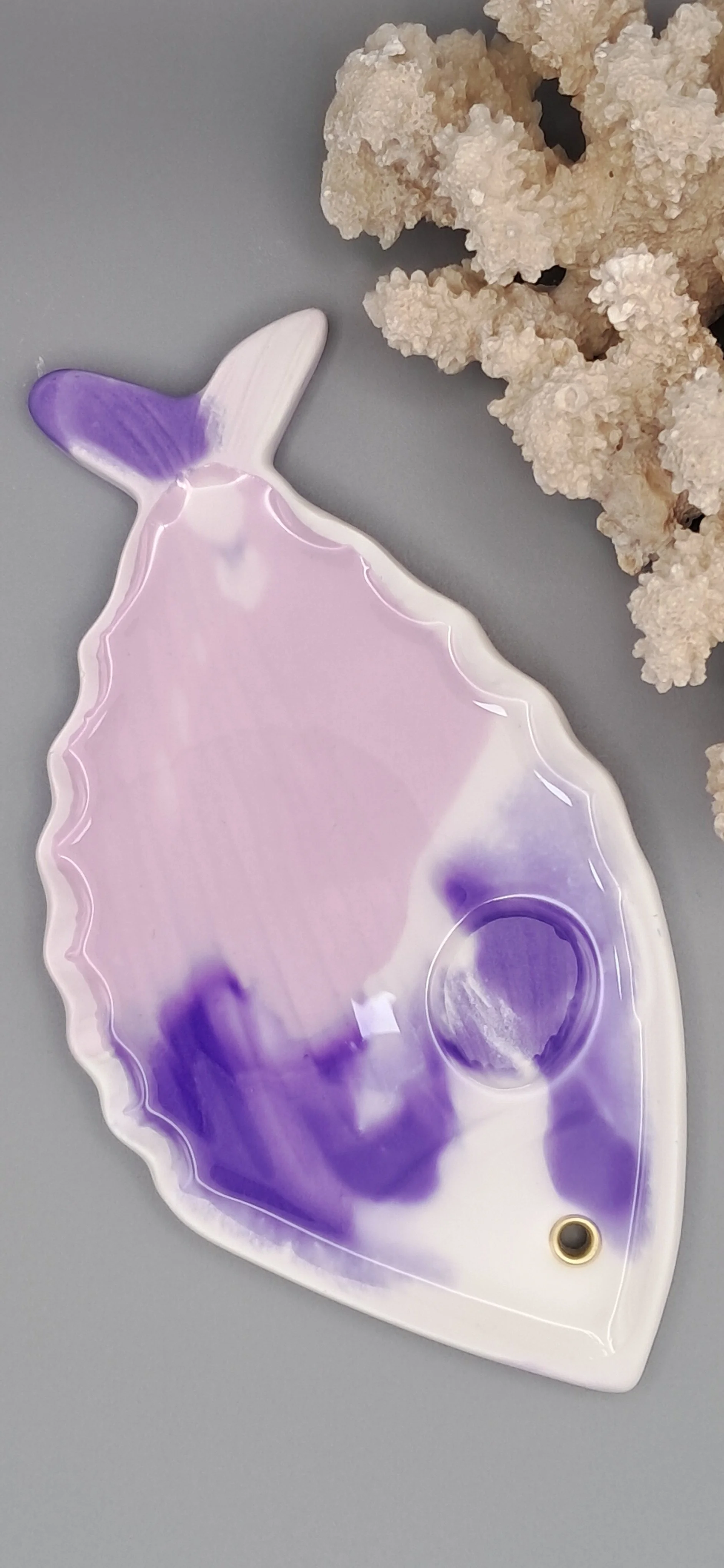Fish Soap Dish - Purple/ White/Pink