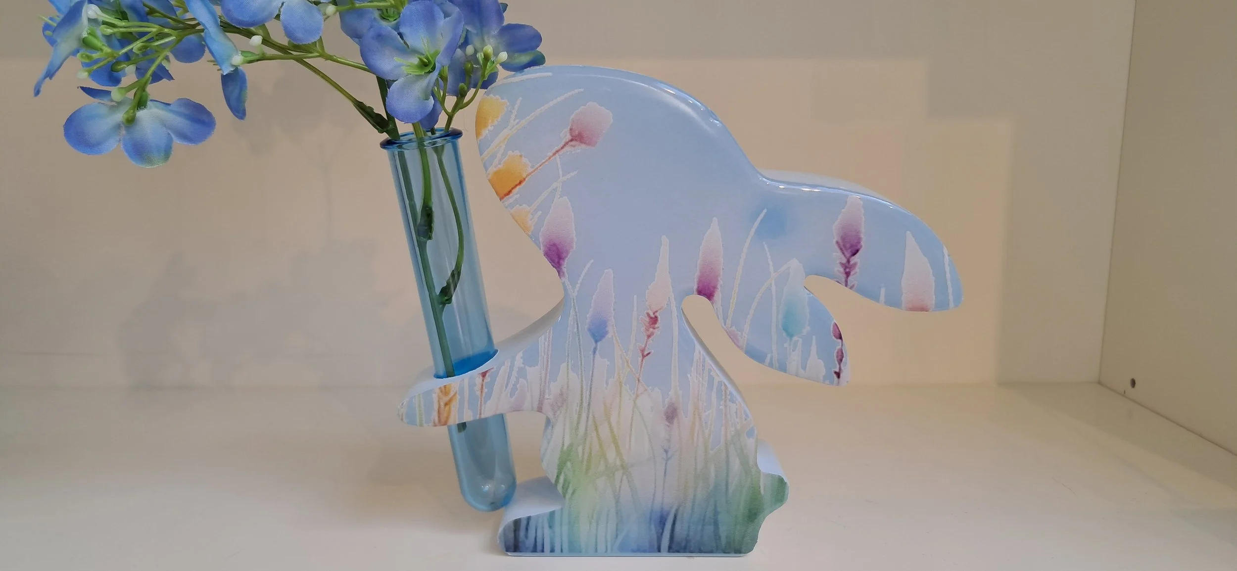 Bunny Test Tube Vase - Blue Bunny Tails