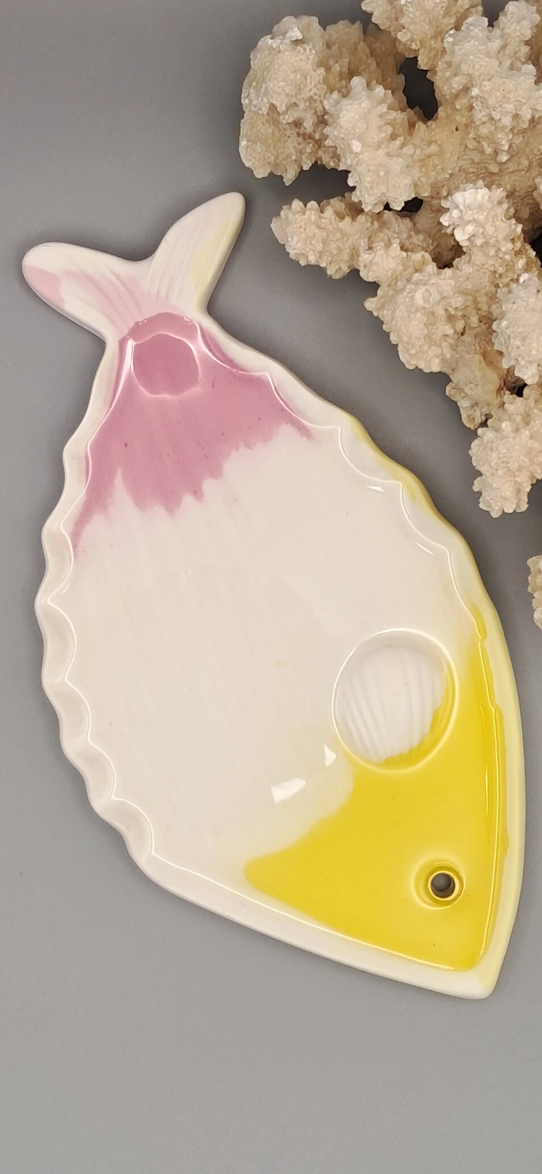 Fish Soap Dish - Yellow/White/Pink