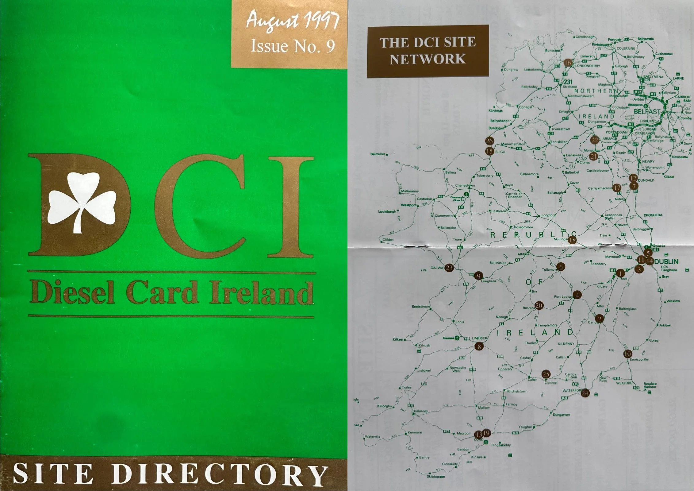 An early DCI site directory showing our Irish network