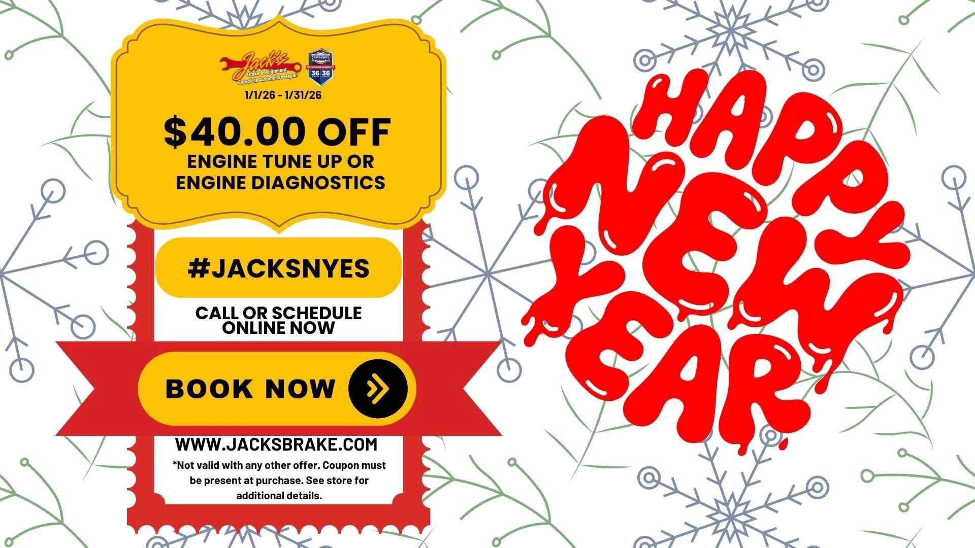Jack’s Brake & Alignment $40 off engine tune up or engine diagnostics service