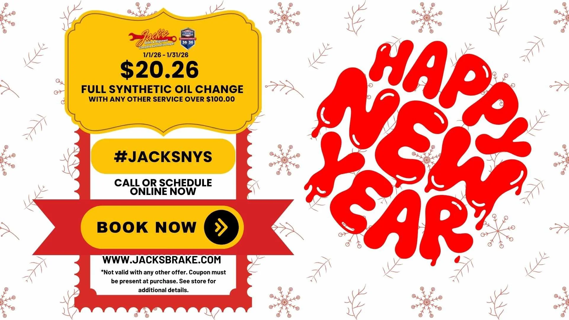 Jack’s Brake & Alignment $20.26 full synthetic oil change special with qualifying service in Davenport Iowa