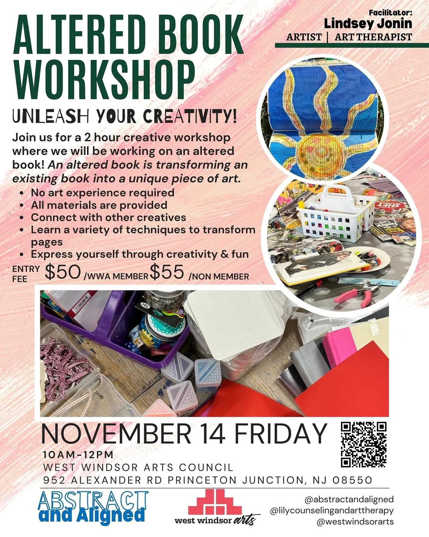 The date changed!! Check out the new flyer ✨Calling all creative adults! 

I will be back at West Windsor Arts in November! I&rsquo;m so glad to be back there during November for Arts &amp; Health of Mercer County. 

Altered Book Workshop 
November 1