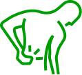 Line drawing of a man holding his lower back.