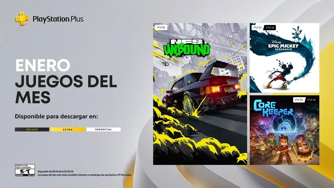PlayStation Plus arrancará 2026 con tres juegos atractivos en su catálogo Essential