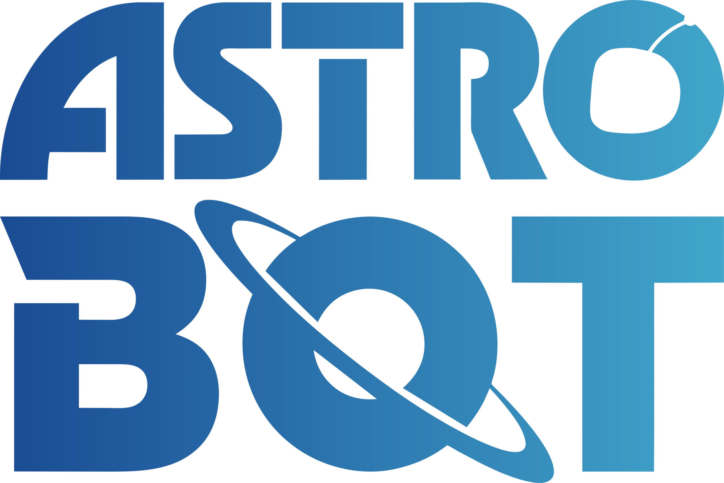 Logotipo de Astra 30T con letras azules y un anillo que la atraviesa