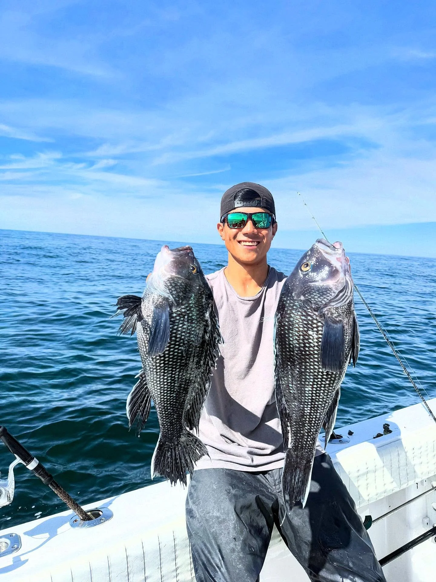 Took a few days to do some #commercialfishing for #blackseabass this weekend. Absolute massacre, picture two is just one drift. 
#commercialfishingpics #commercialrodandreel #blackseabassfishing #capecod #capecodfishing #freshseafood #fillthecooler