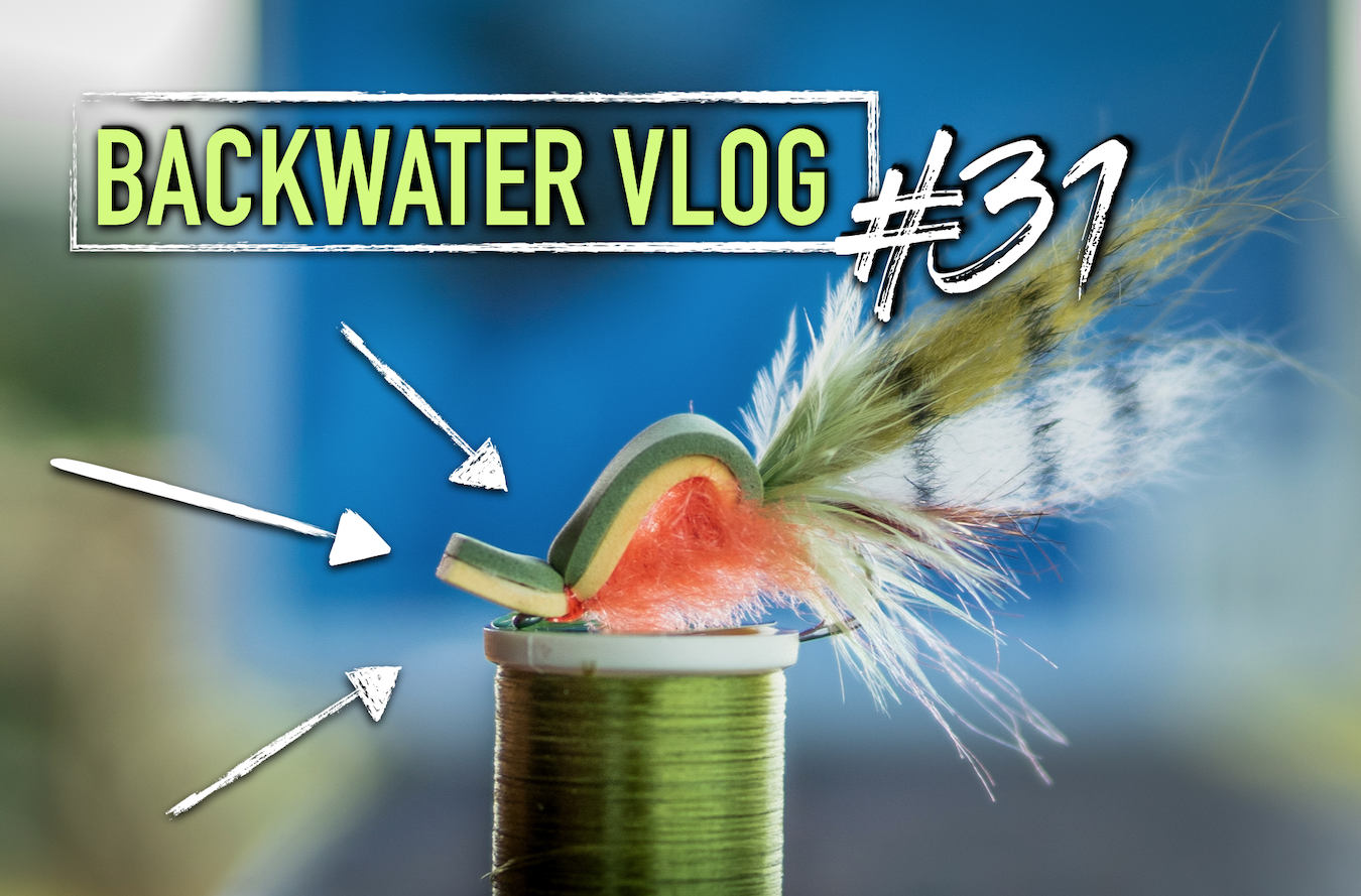 NEW TYING MATERIAL!!! Gurgler Shrimp Fly: BACKWATER VLOG #31