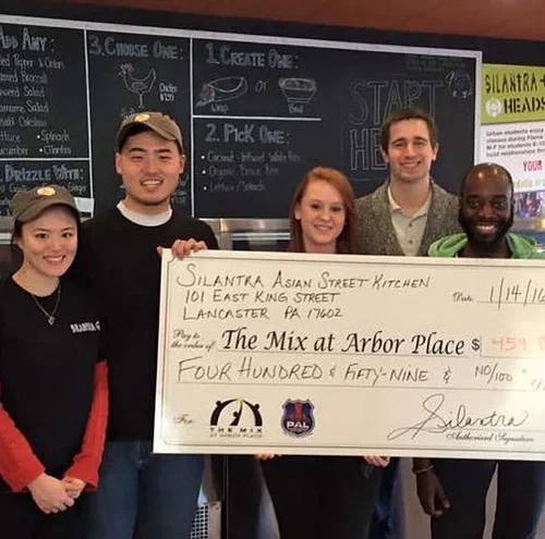  $459 raised for The Mix at Arbor Place to help their youth development center, which serves kids in Southeast Lancaster City. 