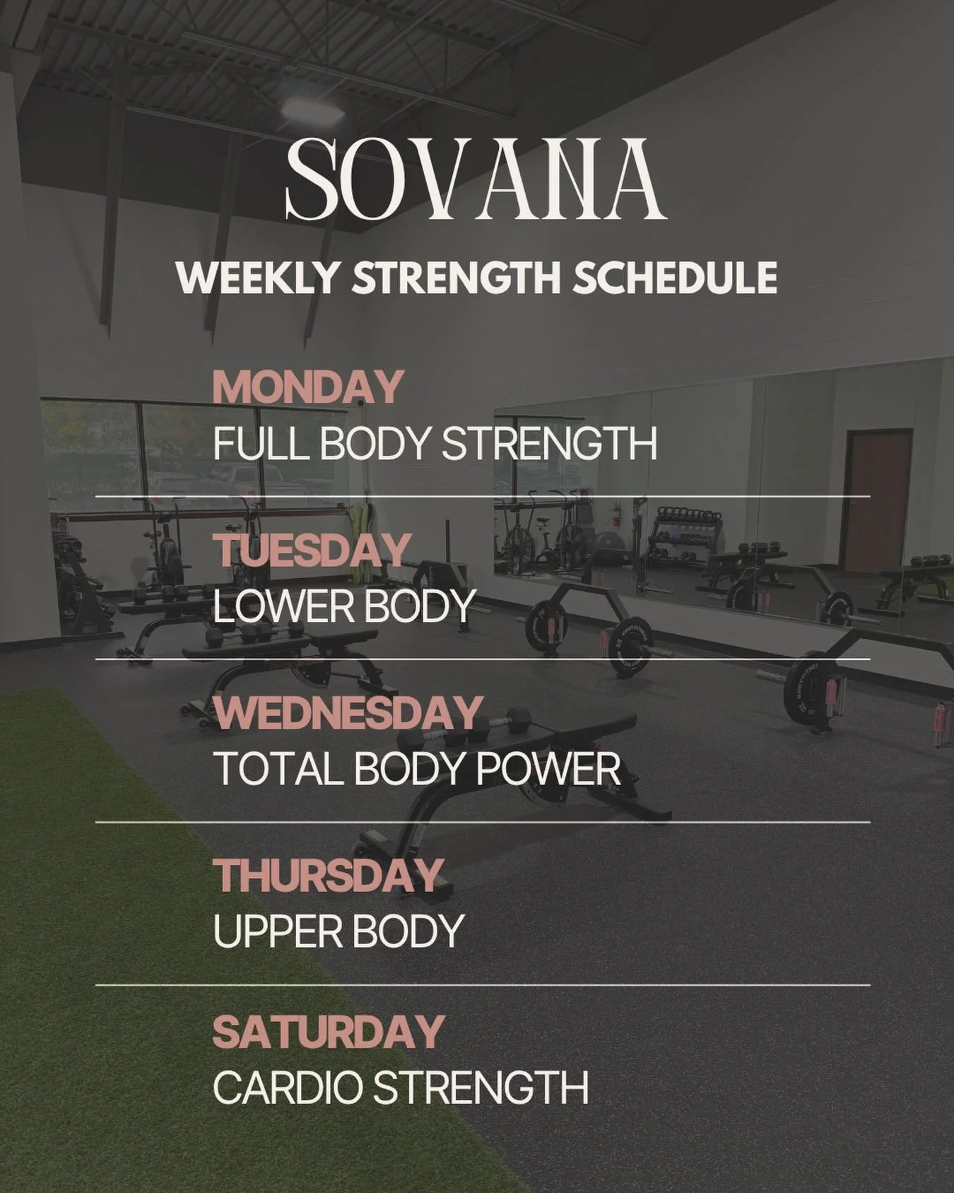 A well-rounded strength program does more than build muscle.

By varying the focus throughout the week, we&rsquo;re able to challenge your body, support recovery, and help you make meaningful progress over time.

Here&rsquo;s how we approach the week