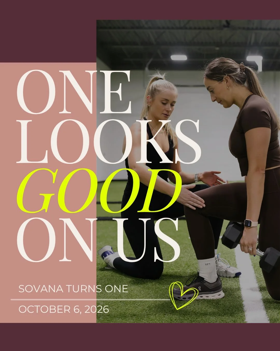 Sovana is officially turning ONE, and we&rsquo;re celebrating!

All week long, we&rsquo;ll have a little something waiting for you after class as our way of saying thank you for showing up, getting stronger with us, and helping build this community.