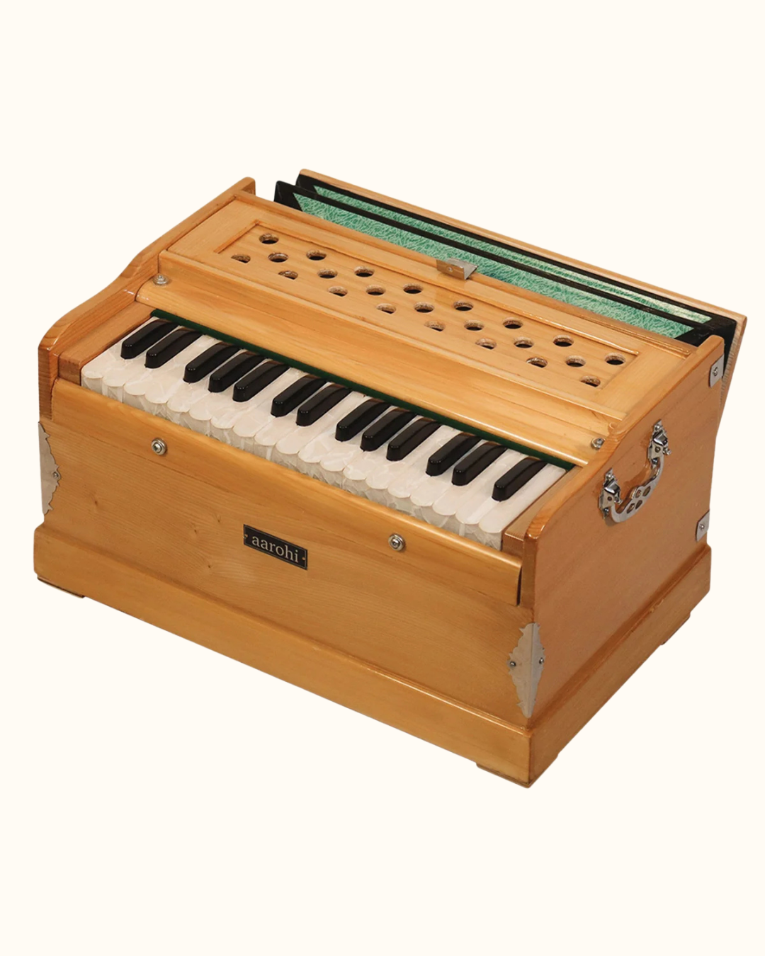 Aarohi S32 budget-friendly 32-key beginner harmonium, natural finish