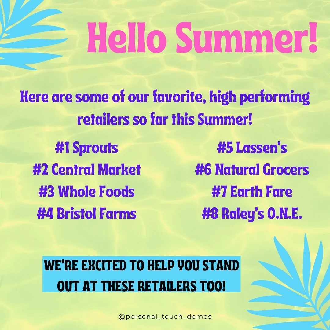Summer is a great time to build your brand awareness! 

#marketing #instoredemos #promotion #sampling #cpg #cpgbrands #grocery #brandambassador