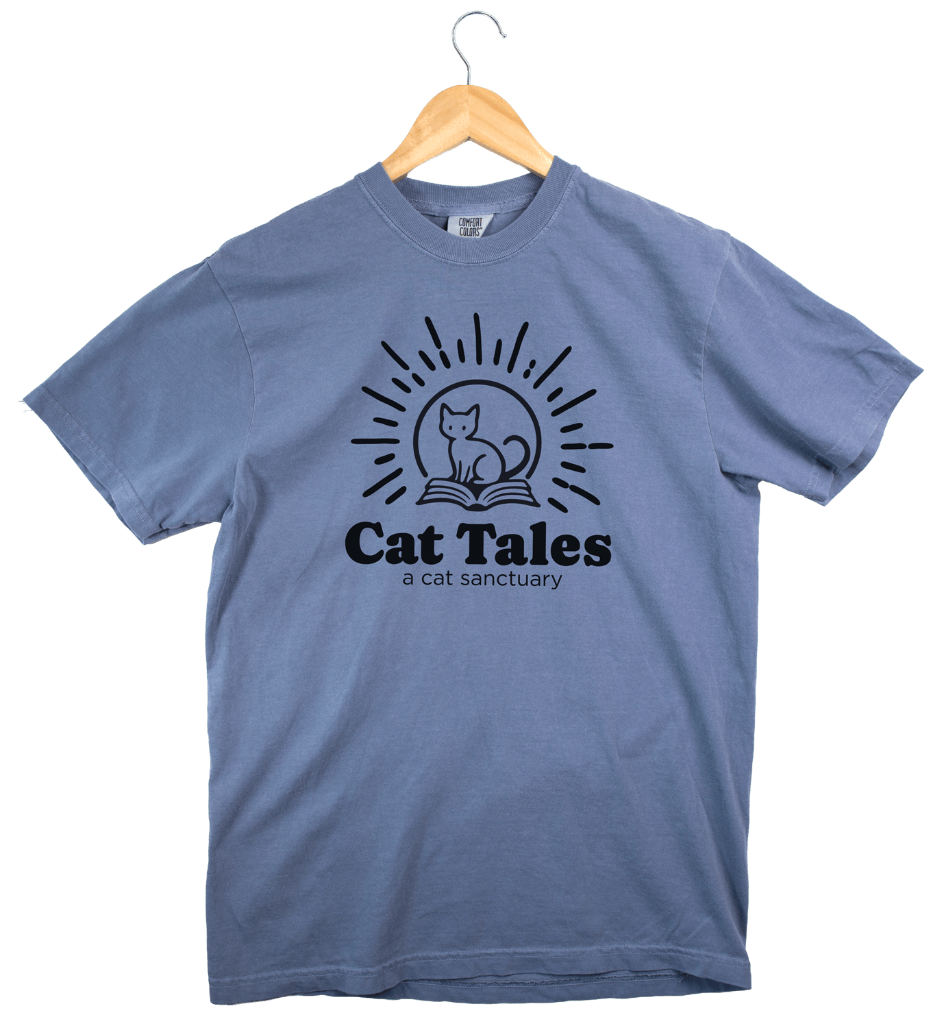 Cat Tales Logo Tee, Blue Jean