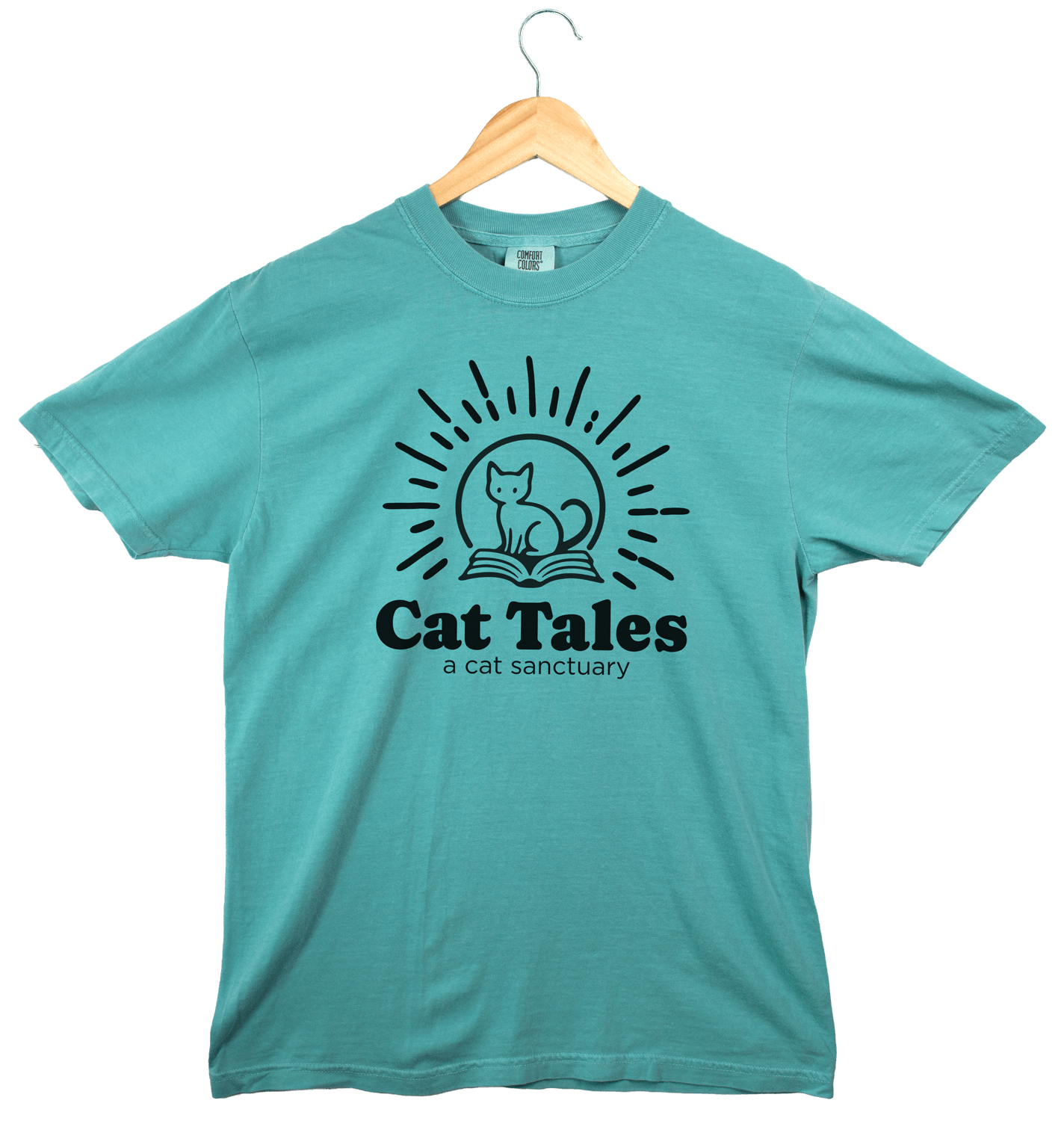 Cat Tales Logo Tee, Seafoam