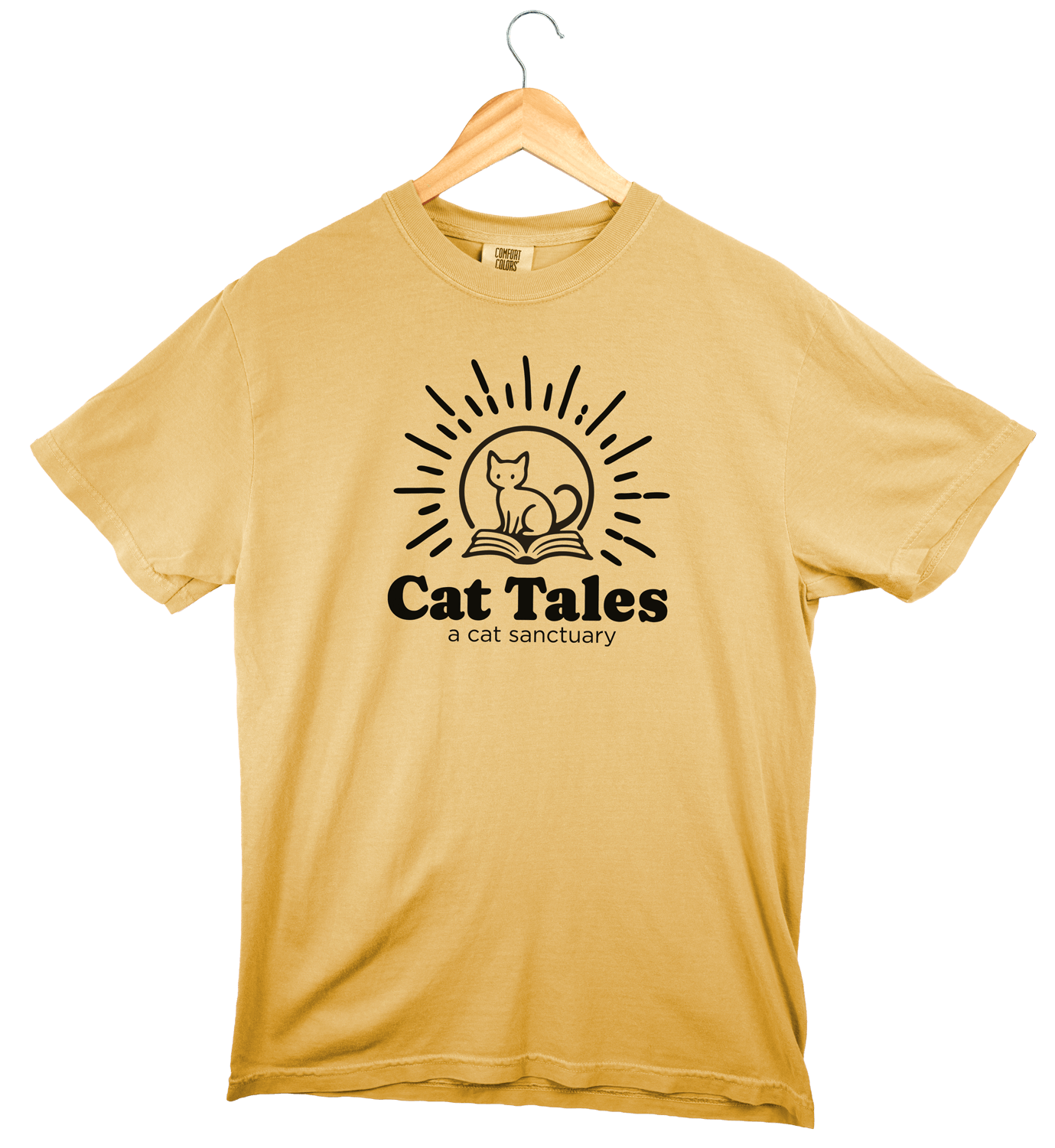 Cat Tales Logo Tee, Mustard