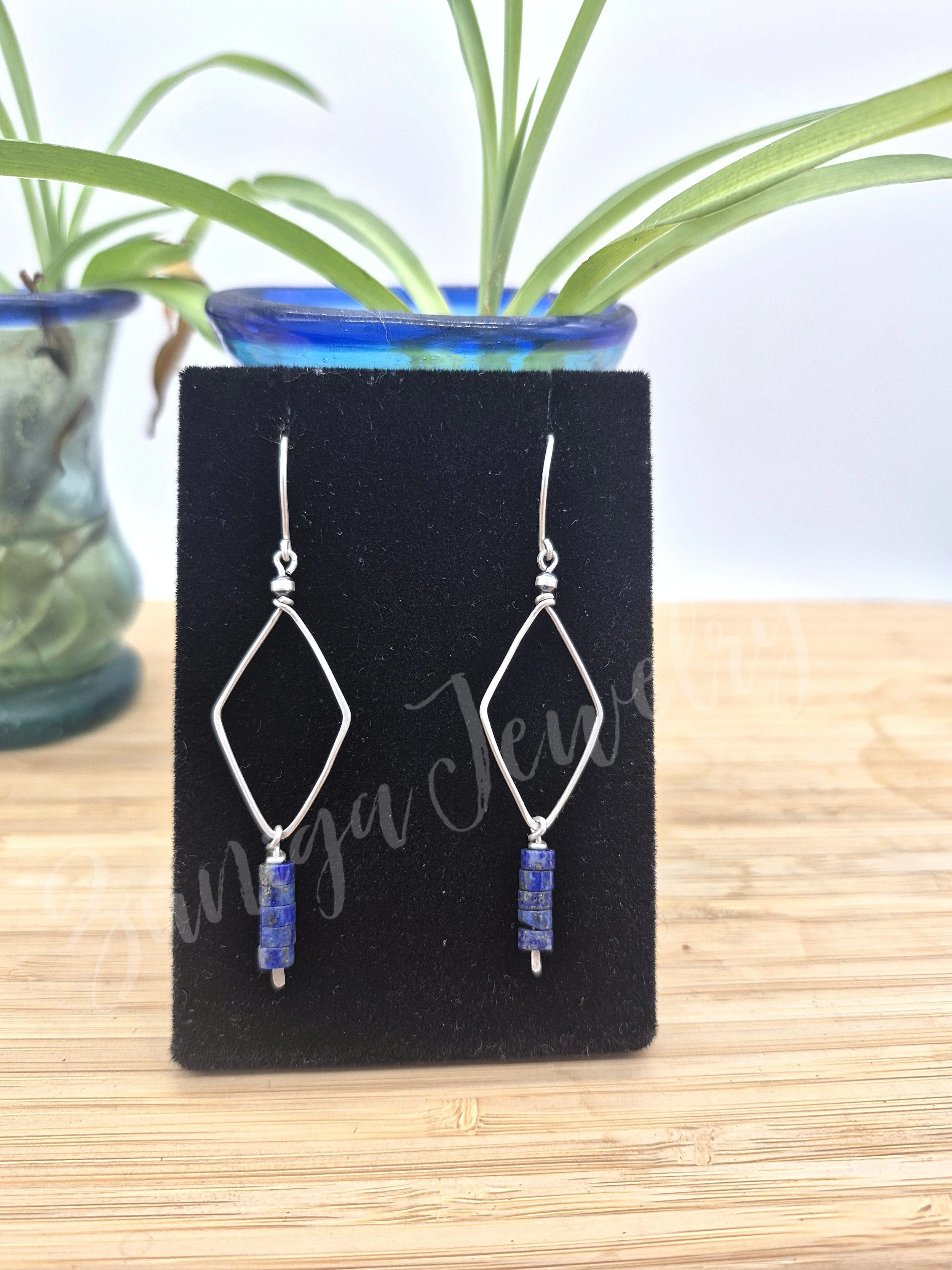 Denim Lapis Lazuli Sterling silver earrings