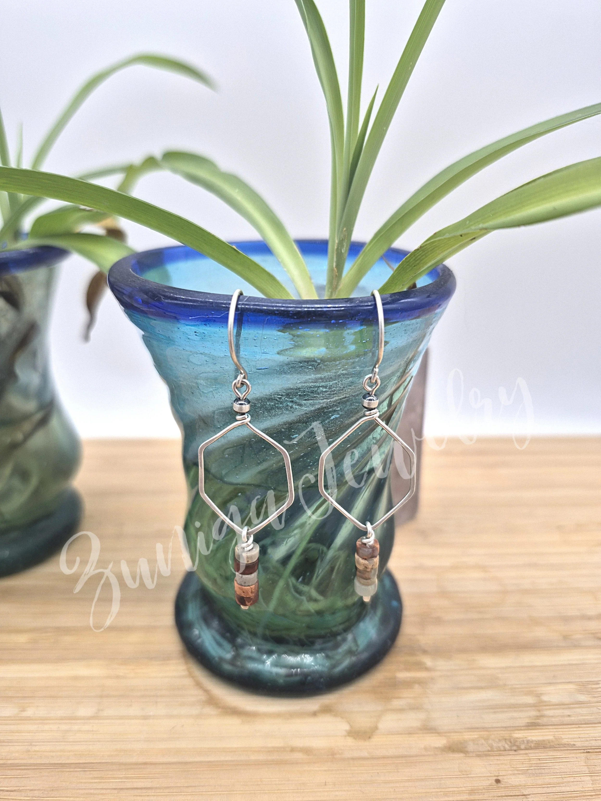 Brecciated Jasper Sterling Silver Earrings