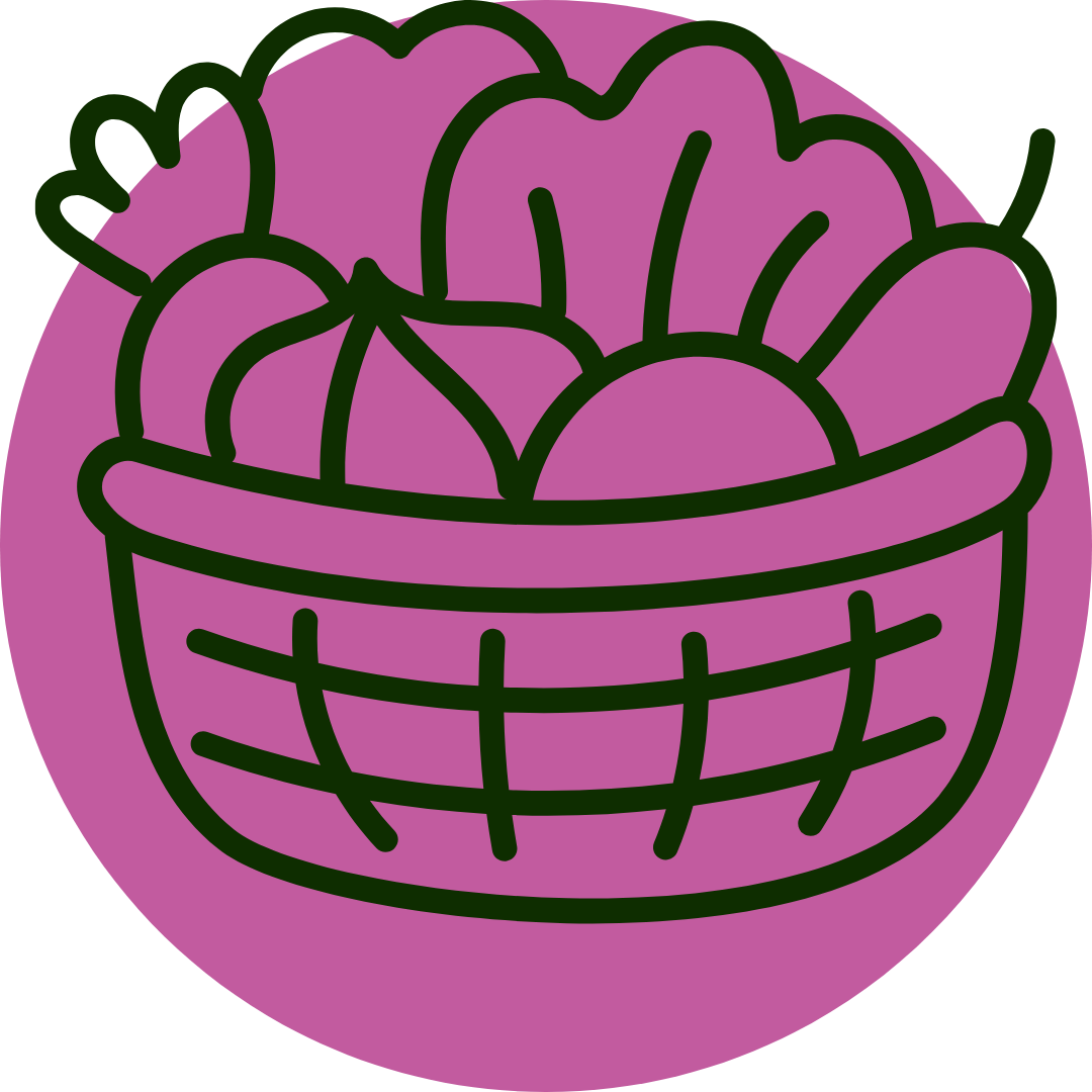 A basket of vegetables icon