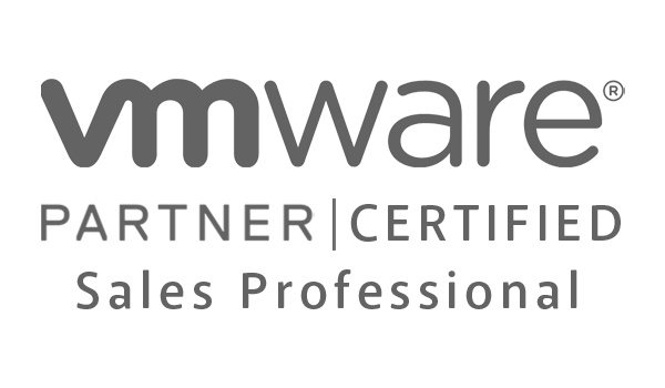 VMware Partner Certified Sales Professional logo in grayscale.